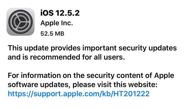 观山湖苹果手机维修分享iOS12.5.2发布，建议所有老苹果用户安装 